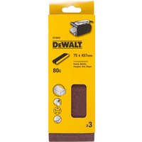 DeWalt 75 X 457mm Sanding Belts 75mm x 457mm 80g Pack of 3 DeWalt 75 X 457mm Sanding Belts 75mm x 457mm 80g Pack of 3