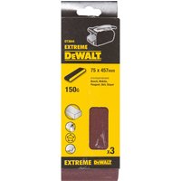 DeWalt 75 X 457mm Sanding Belts 75mm x 457mm 150g Pack of 3 DeWalt 75 X 457mm Sanding Belts 75mm x 457mm 150g Pack of 3