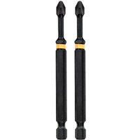 DeWalt Extreme Impact Torsion Phillips Screwdriver Bit PH2 85mm Pack of 2 DeWalt Extreme Impact Torsion Phillips Screwdriver Bit PH2 85mm Pack of 2