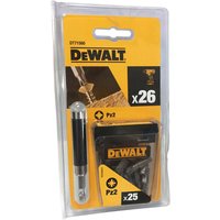 DeWalt 25 Piece Pozi 2 Screwdriver Bits and Holder PZ2 25mm Pack of 25 DeWalt 25 Piece Pozi 2 Screwdriver Bits and Holder PZ2 25mm Pack of 25