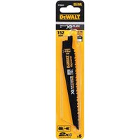 DeWalt Extreme Runtime Wood Cutting Reciprocating Sabre Saw Blades 152mm Pack of 5 DeWalt Extreme Runtime Wood Cutting Reciprocating Sabre Saw Blades 152mm Pack of 5