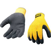 DeWalt Yellow Knit Back Latex Gloves Yellow / Grey L DeWalt Yellow Knit Back Latex Gloves Yellow / Grey L