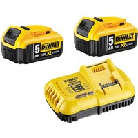 DeWalt 18v XR Cordless Twin Li-ion Battery and Fast Charger Pack 5ah 5ah DeWalt 18v XR Cordless Twin Li-ion Battery and Fast Charger Pack 5ah 5ah