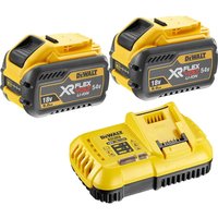 DeWalt 54v XR Cordless FLEXVOLT Twin Li-ion Battery and Fast Charger Pack 9ah 9ah DeWalt 54v XR Cordless FLEXVOLT Twin Li-ion Battery and Fast Charger Pack 9ah 9ah