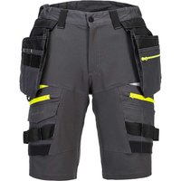 Portwest DX4 Mens Detachable Holster Pocket Shorts Metal Grey 30"