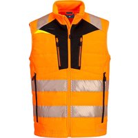 Portwest DX4 Hi Vis Hybrid Baffle Bodywarmer Orange / Black XL