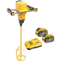DeWalt DCD240 54v XR Cordless Brushless FLEXVOLT Paddle Mixer 2 x 9ah Li-ion Battery Charger No Case