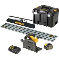 DeWalt DCS520 54v XR Cordless FlexVolt Plunge Saw and Guide Rail Kit 2 x 6ah Li-ion Battery Charger Case DeWalt DCS520 54v XR Cordless FlexVolt Plunge Saw and Guide Rail Kit 2 x 6ah Li-ion Battery Charger Case