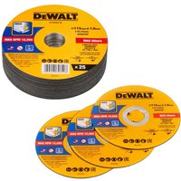 DT20593 High Performance Thin Metal Cutting Discs - 115mm x 22.23mm x 1.0mm - Pack of 25 - Dewalt