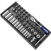 50 Piece 3 8" Drive Hex Bi Hex Socket Screwdriver Set Metric Module Tray