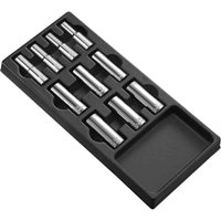 10 Piece 1 2" Drive Deep Socket Set Metric Module Tray
