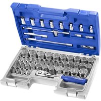 55 Piece 1 2" Drive Hex Bi Hex Torx Socket Set Metric