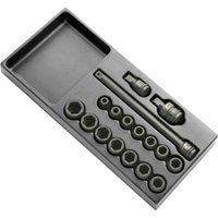 17 Piece 1 2" Drive Hex Impact Socket Set Metric Module Tray