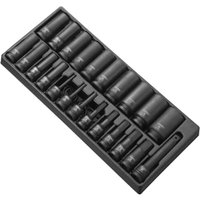 25 Piece 1 2" Drive Hex Impact Socket Bit Set Module Tray