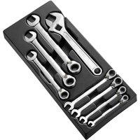 7 Piece Ratchet Combination Spanner Set Tray Module