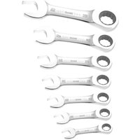 7 Piece Midget Ratchet Combination Spanner Set