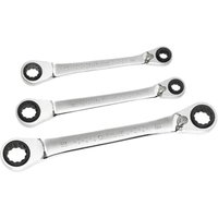 3 Piece Ratchet Ring Spanner Set