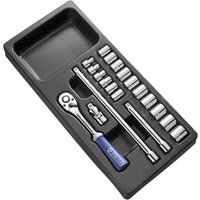 20 Piece 3 8" Drive Bi Hex Socket Set Metric Module Tray