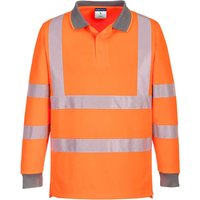 Portwest Eco Long Sleeve Hi Vis Polo Shirts Multi Pack Orange M Pack of 6