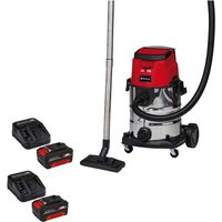 TE VC 36 25 Li S 36v Cordless Stainless Steel Wet Dry Vacuum Cleaner 2 x 4ah Li ion Twin or Dual Battery Charger