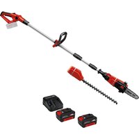 Einhell GE-HC 18 Li T 18v Cordless Telescopic Pole Pruner and Hedge Trimmer 2 x 4ah Li-ion Battery Charger