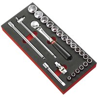 23 Piece 1 2" Drive Socket Set Metric Module Tray