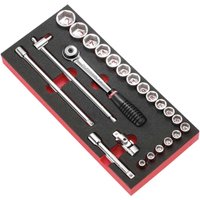23 Piece 1 2" Drive Socket Set Metric Foam Module Tray