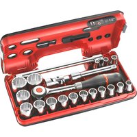 21 Piece 1 2" Drive Bi Hex Socket Set Metric Detection Box