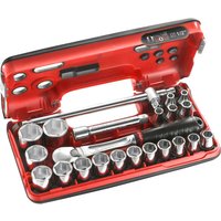 22 Piece 1 2" Drive Socket Set Metric Detection Box