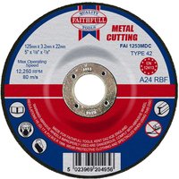 Depressed Centre Metal Cut Off Disc 125mm 3.2mm 22mm