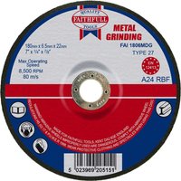 Depressed Centre Metal Grinding Disc 180mm 6.5mm 22mm