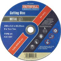 Metal Cut Off Disc 230 x 3.2 x 22.23mm FAI2303M - Faithfull