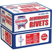 Aluminium Pop Rivets 3.2mm 13mm Pack 1000