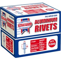 Faithfull Aluminium Pop Rivets 3mm 6mm Pack of 1000