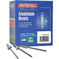 Aluminium Pop Rivets 4.8mm 14mm Pack 500