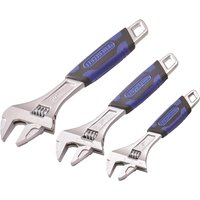 3 Piece Matt Chrome Adjustable Spanner Set