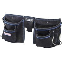 Faithfull Double Tool and Nail Pouch Leather Tool Belt