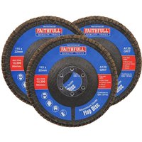 Aluminium Oxide Abrasive Flap Disc 115mm Pack 3