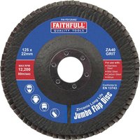 Faithfull Zirconia Abrasive Jumbo Flap Disc 125 x 22 mm 40 Grit FAIFD12540Z