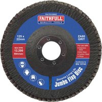 Faithfull Zirconia Abrasive Jumbo Flap Disc 125mm 80g Pack of 1