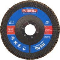 Faithfull - Aluminium Oxide Flap Disc 125 x 22mm 40 Grit FAIFD125A40