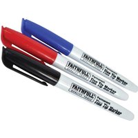 Faithfull - Fibre Tip Marker Pen Mixed (Pack 3) FAIFTMMIX3