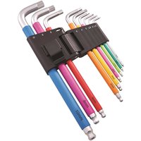 9 Piece Multicoloured Hex Key Set Metric