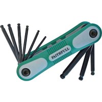 9 Piece Ball End Folding Hexagon Allen Key Set Imperial