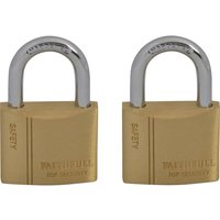 Faithfull Brass Padlock Keyed Alike 40mm (Pack of 2) FAIPLB40KA