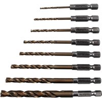 Faithfull 8 Piece Quick Change Hex Shank HSS Cobalt Impact Drill Bit Set