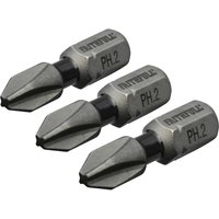 Phillips Impact Screwdriver Bits PH2 25mm Pack 3