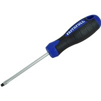 Soft Grip Flared Slotted Tip Screwdriver 4mm 75mm