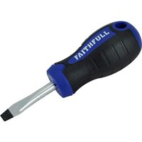 Soft Grip Flared Slotted Tip Stubby Screwdriver