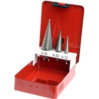 3 Piece HSS Step Drill Bit Set